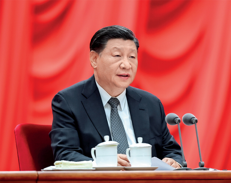 2023年4月3日，学习贯彻习近平新时代中国特色社会主义思想主题教育工作会议在北京召开。中共中央总书记、国家主席、中央军委主席习近平出席会议并发表重要讲话。新华社记者 鞠鹏 摄